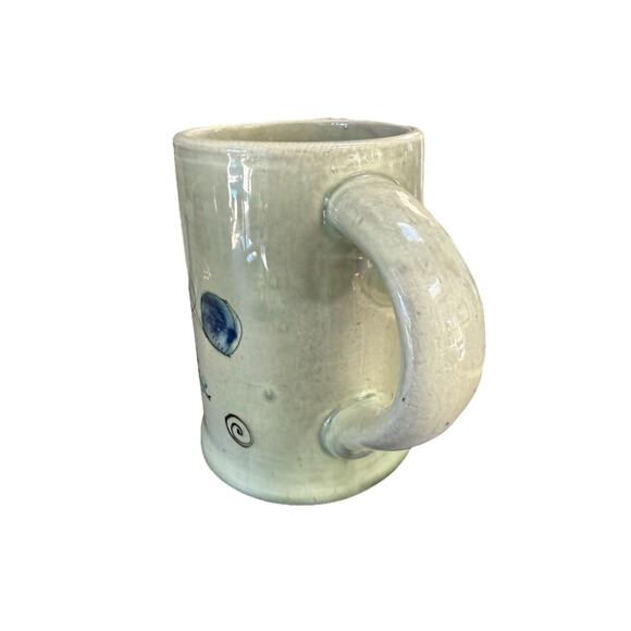 Noe Sure Mexico Hand Painted Tonala Large Mug Stein Vintage Folk Art Floral - Picture 3 of 10